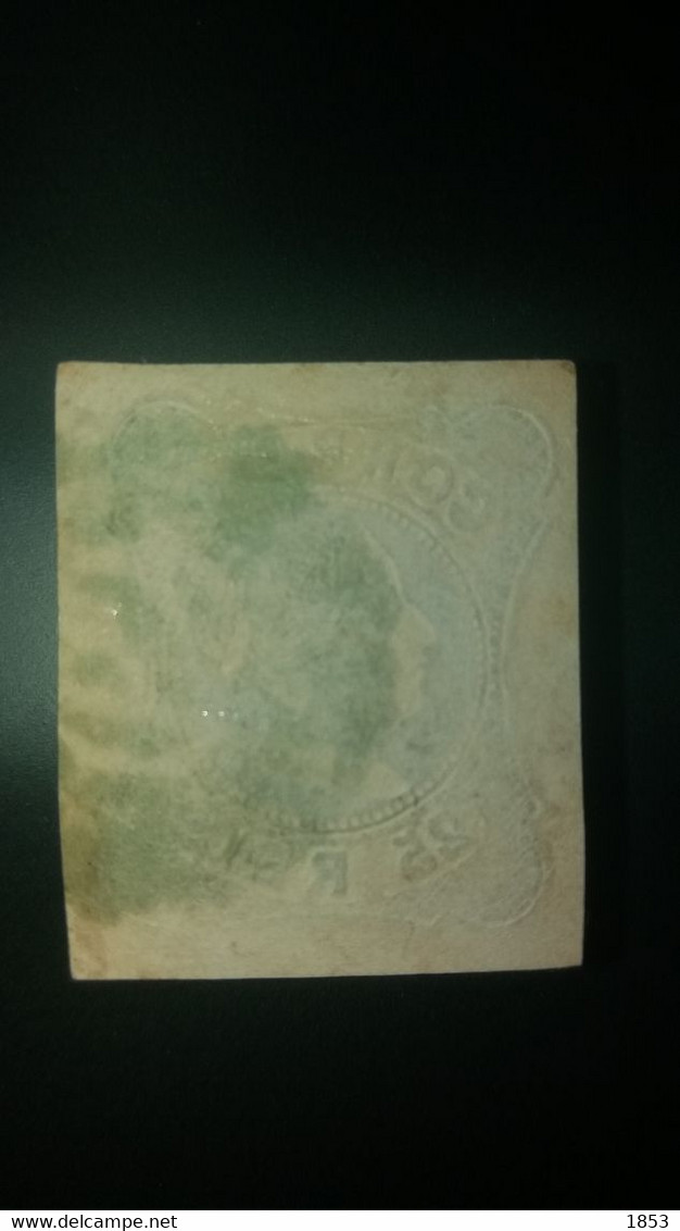 D.MARIA II - MARCOFILIA - 1ªREFORMA (59) SANTA CRUZ EM COR VERDE (RR) - Used Stamps