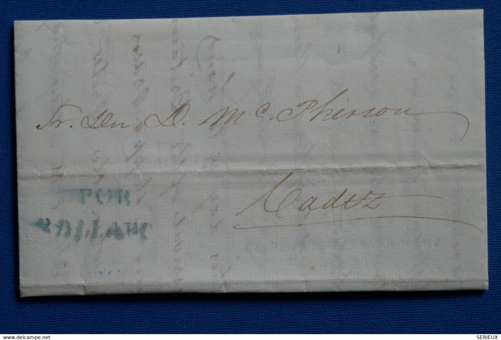 H7 ESPAGNE BELLE LETTRE  1857 PUERTO POUR CADIZ +  AFFRANCH. INTERESSANT - ...-1850 Vorphilatelie