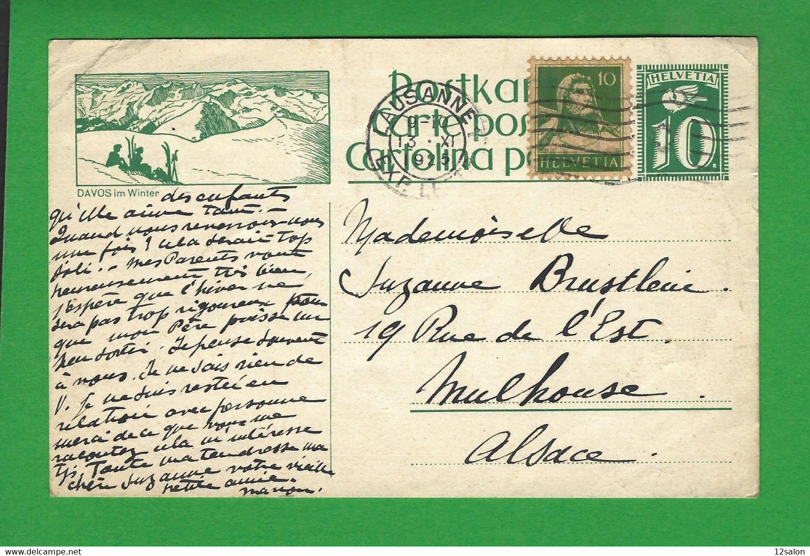 ENTIERS POSTAUX SUISSE Obl LAUSANNE - Stamped Stationery