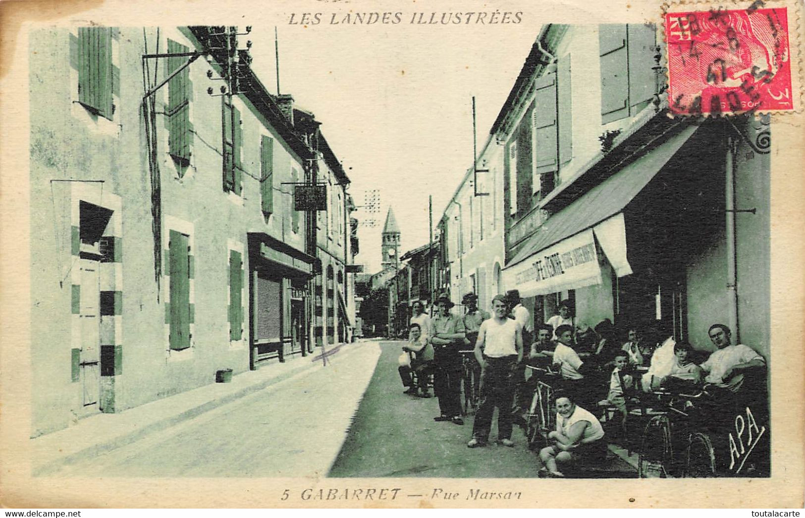 CPA 40 GABARRET RUE MARSAN - Gabarret