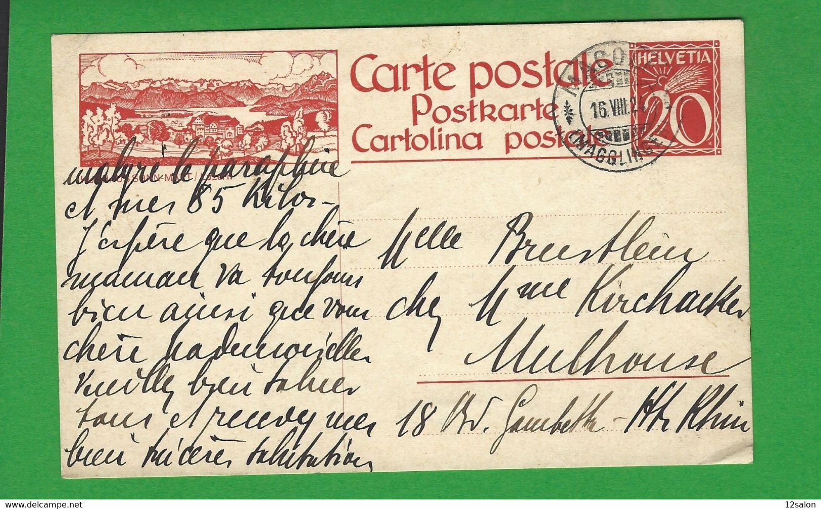 ENTIERS POSTAUX SUISSE Obl MACOLIN - Entiers Postaux