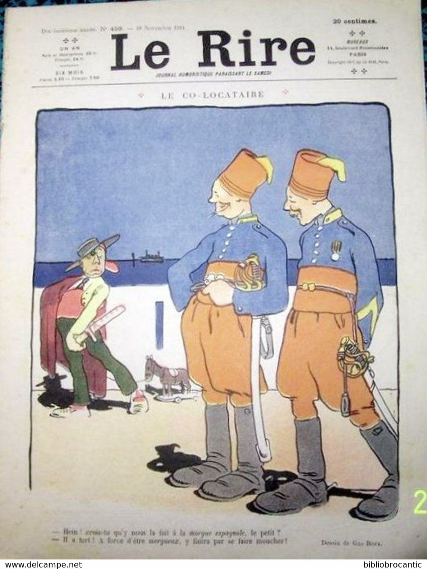 LE RIRE  N°459 DU 18/11/1911 < LE CO - LOCATAIRE - Dessins De BOFFA , MIRANDE, IRIBE, MINARTZ  Etc - 1900 - 1949