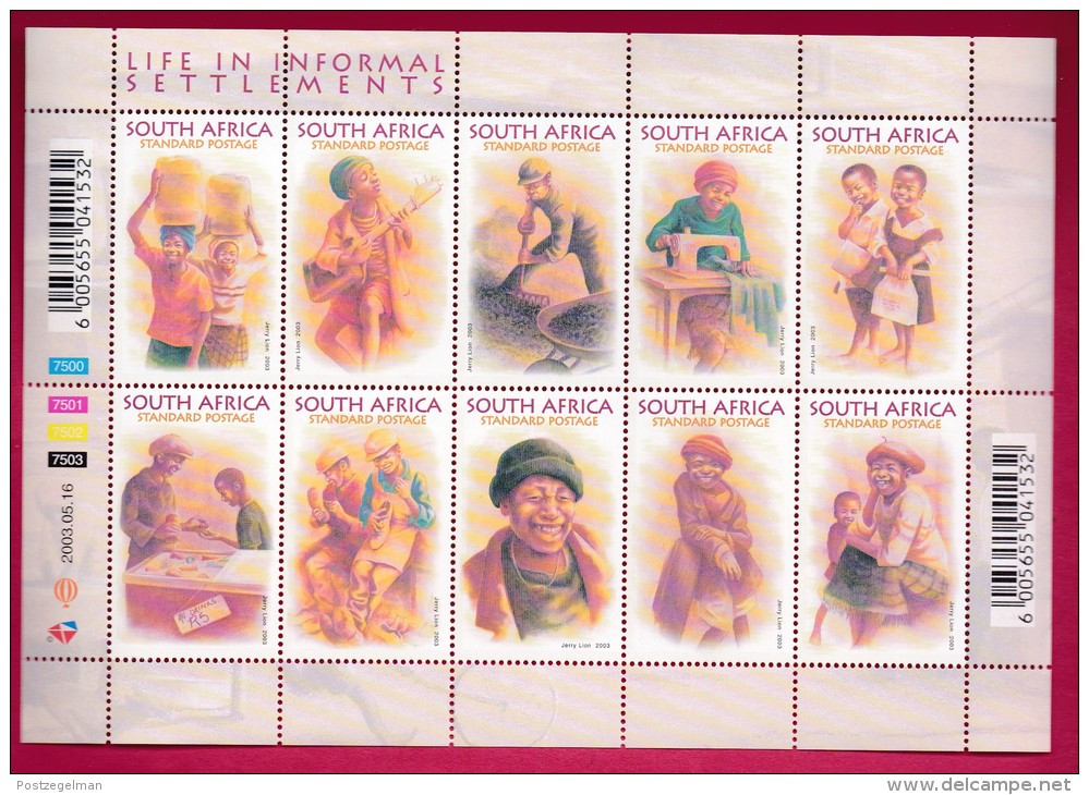 SOUTH AFRICA, 2003, MNH, Sheet Of Stamps , Informal Settlement,  Sa 1538-1547 #9179 - Ungebraucht