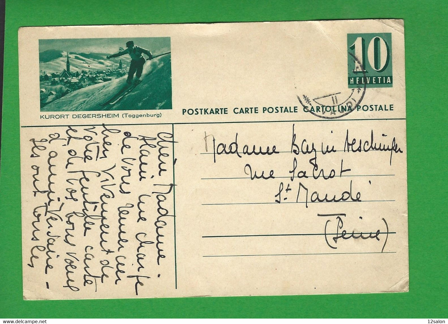 ENTIERS POSTAUX SUISSE Obl ............. - Stamped Stationery