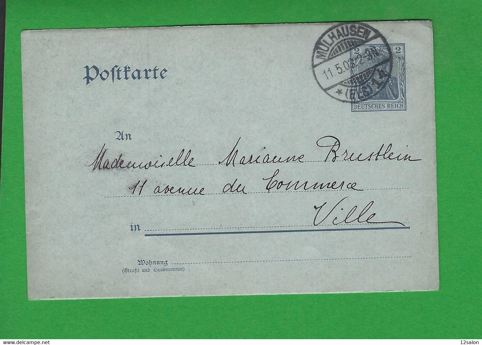 ENTIERS POSTAUX ALLEMAGNE Obl MULHAUSEN - Other & Unclassified