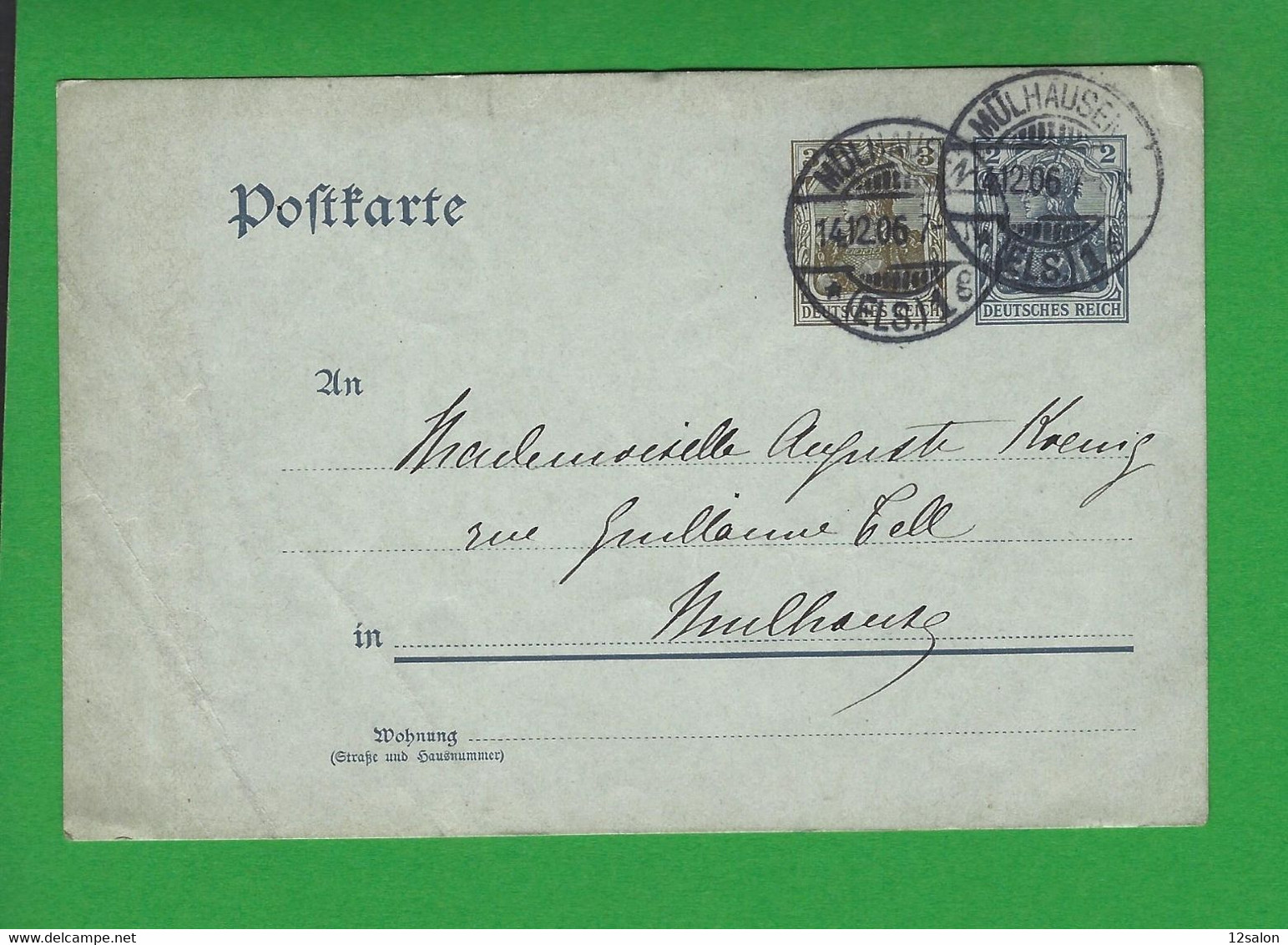 ENTIERS POSTAUX ALLEMAGNE Obl MULHAUSEN - Other & Unclassified