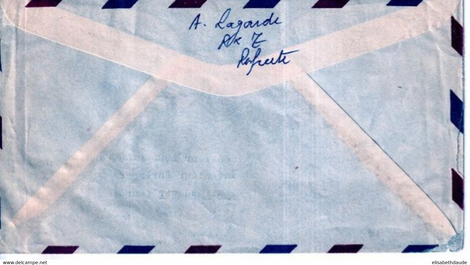 POLYNESIE - 1960 - POSTE AERIENNE - ENVELOPPE 1° ESCALE TAHITI - FAAA (LIGNE TOUR DU MONDE) => PONT AUDEMER (EURE) - Cartas & Documentos