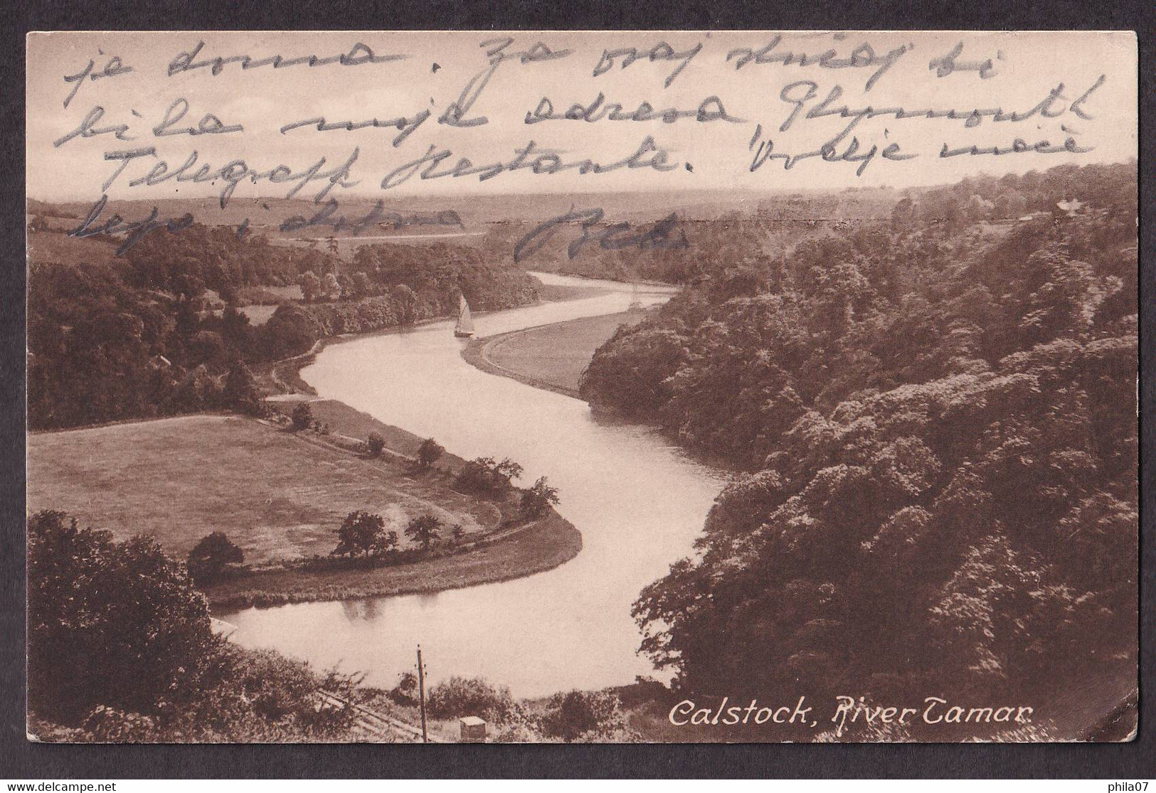 UK - Calstock River Tamar / Postcard Circulated - Scilly Isles