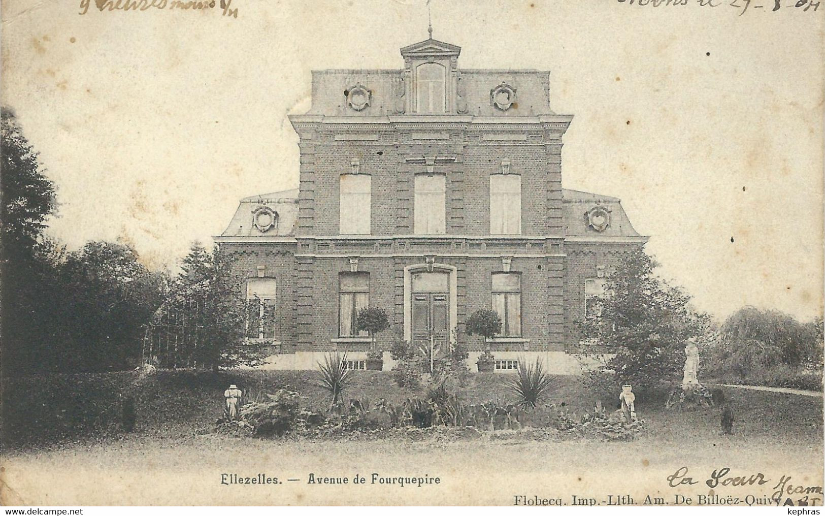 ELLEZELLES : Avenue De Houquepire - RARE VARIANTE - Cachet De La Poste 1904 - Ellezelles