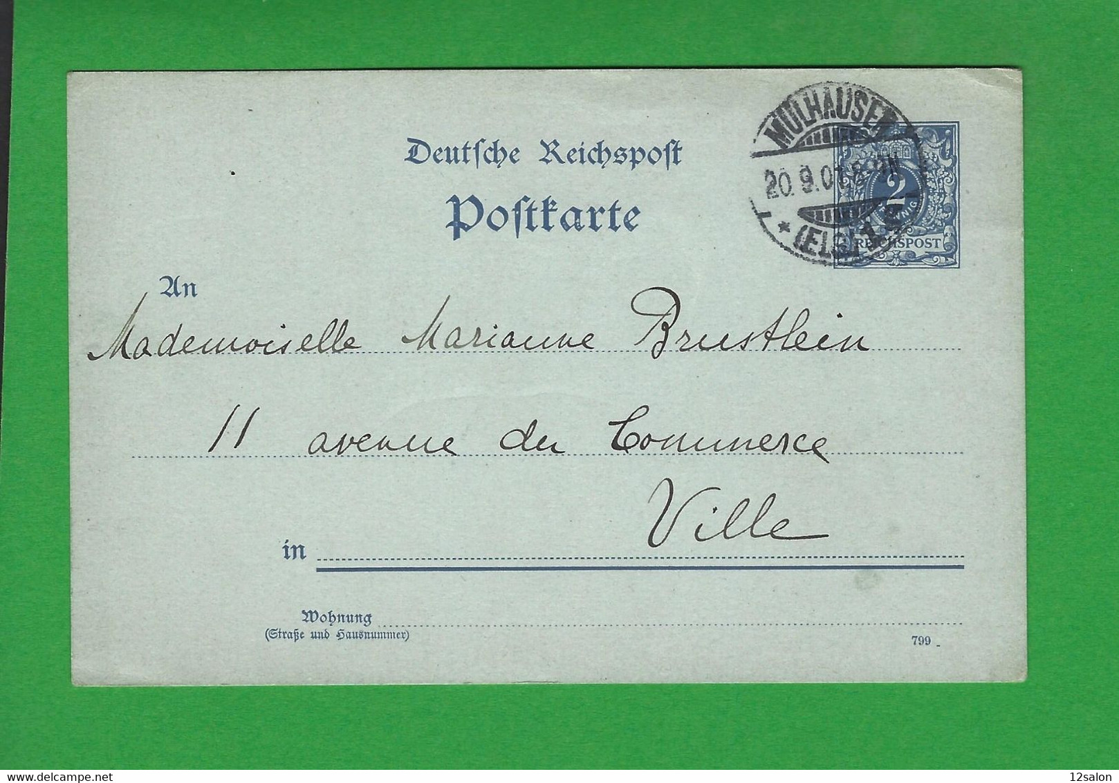 ENTIERS POSTAUX ALLEMAGNE Obl MULHAUSEN - Other & Unclassified