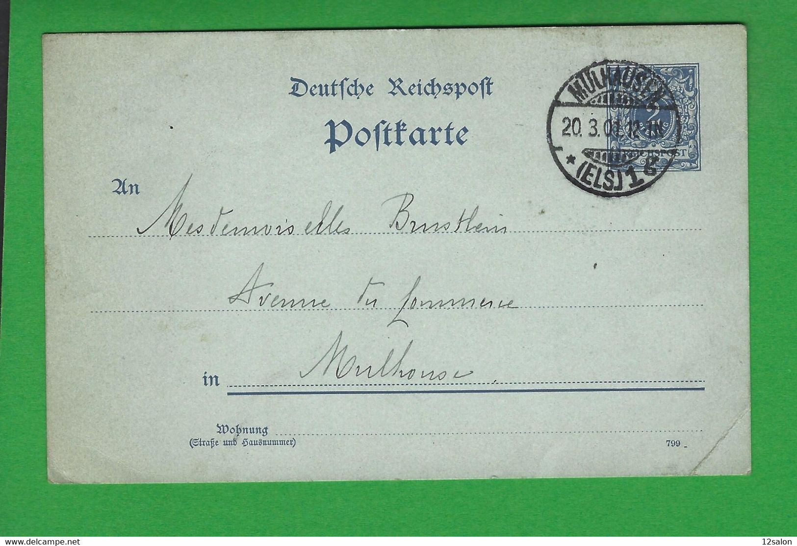 ENTIERS POSTAUX ALLEMAGNE Obl MULHAUSEN - Other & Unclassified