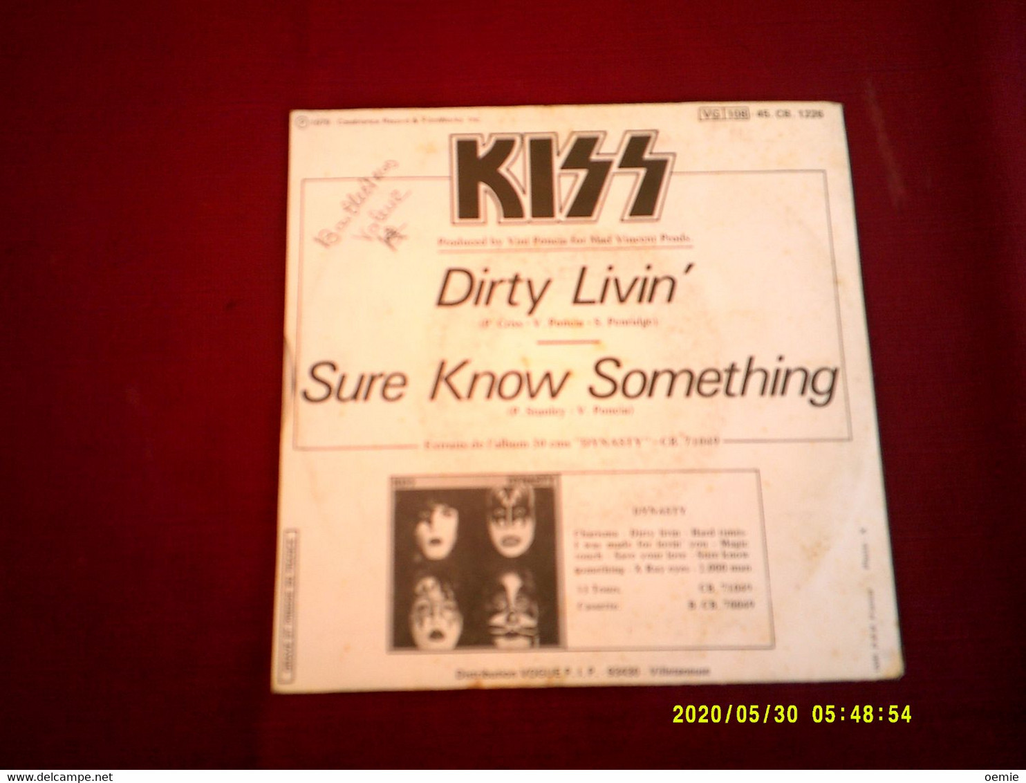 KISS  °  DIRTY LIVIN  / SURE KNOW  SOMETHING - Hard Rock En Metal