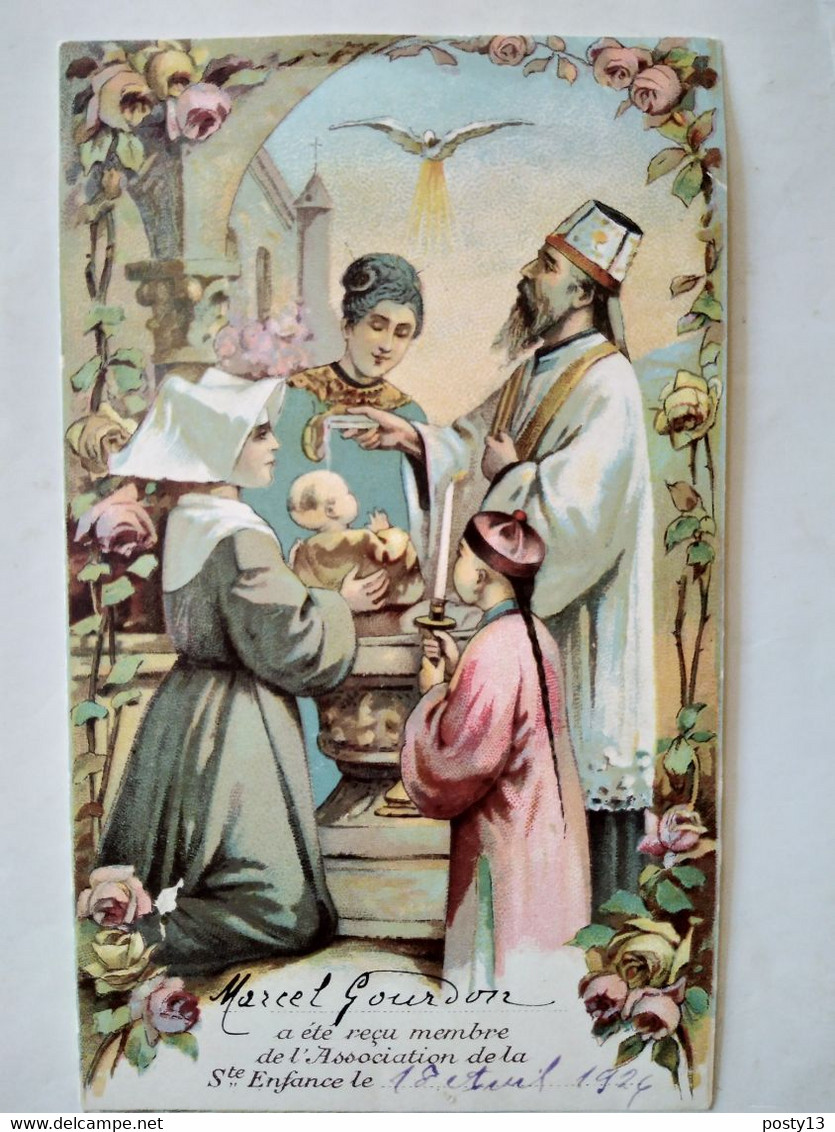 Image Pieuse BAPTÊME 1924 - Oeuvre De La Sainte Enfance - TBE - Devotion Images