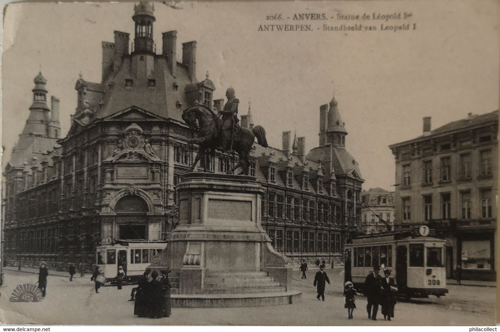 Anvers - Antwerpen // Statue De Leopold 1er (Fraaie Tram) 19?? - Antwerpen