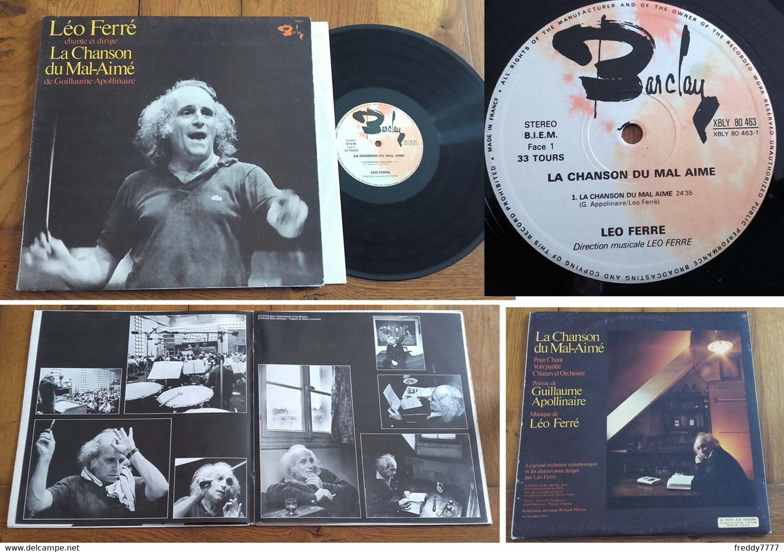 RARE French LP 33t RPM BIEM (12") LEO FERRE (Gatefold P/s, 1972) - Collectors