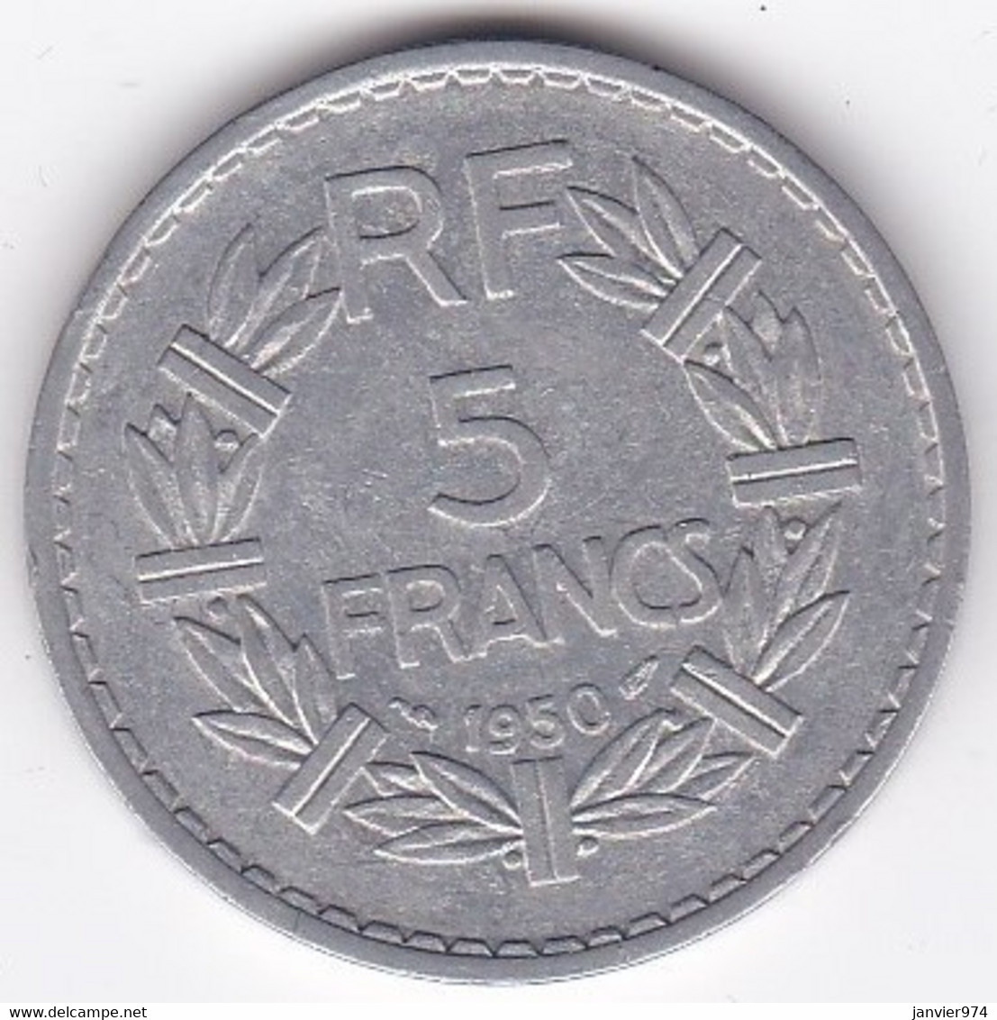 5 Francs Lavrillier 1950, 9 Fermé , Aluminium - 5 Francs