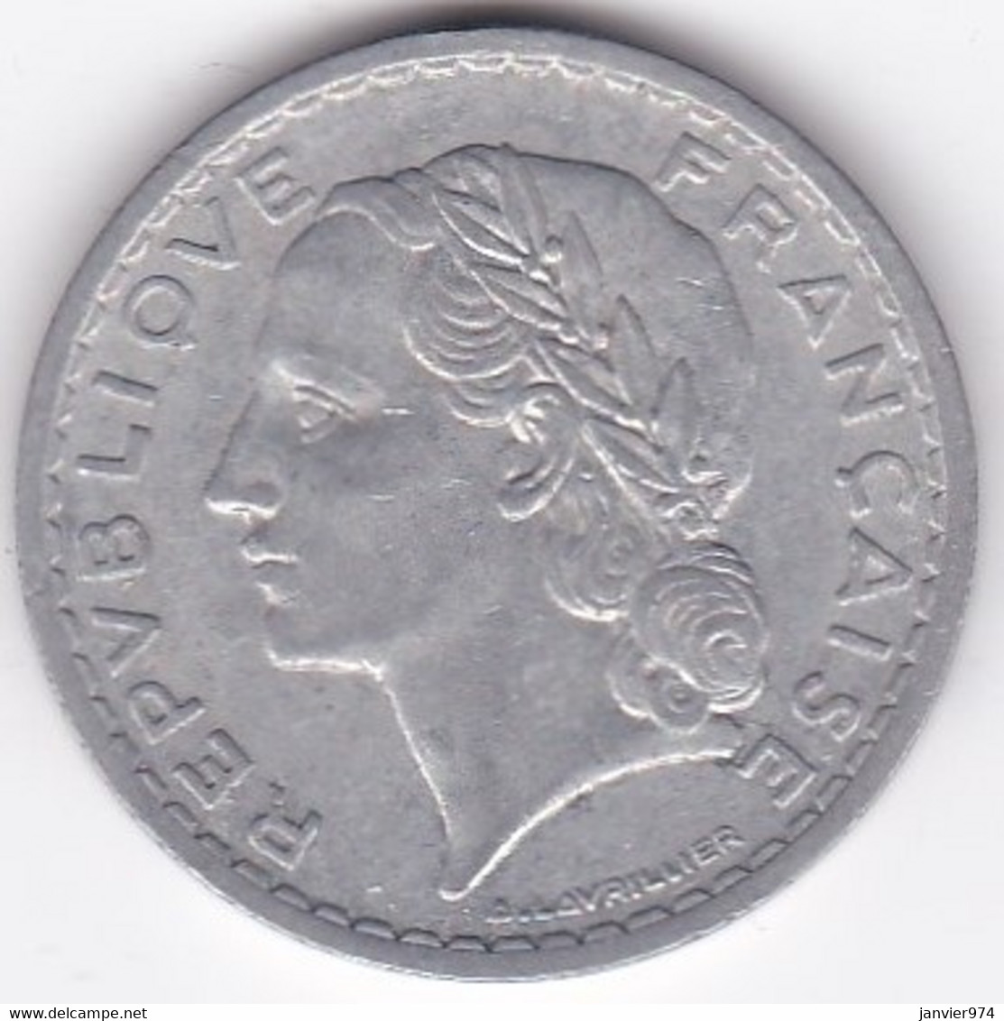 5 Francs Lavrillier 1950, 9 Fermé , Aluminium - 5 Francs