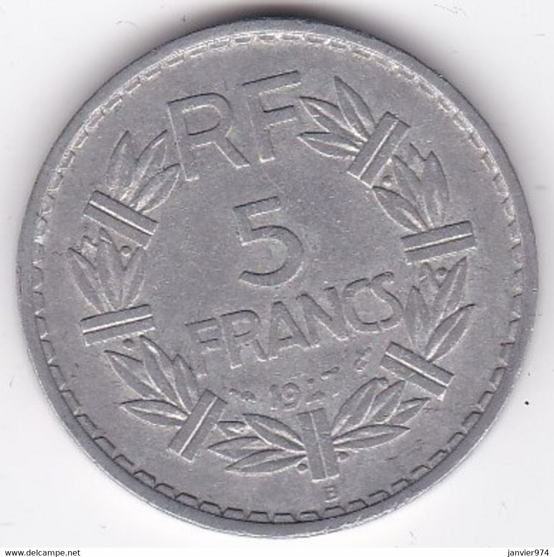 5 Francs Lavrillier 1947 B (Beaumont Le Roger) , 9 Fermé , Aluminium - 5 Francs