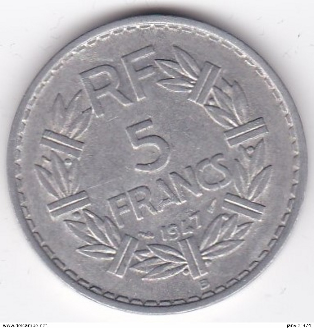 5 Francs Lavrillier 1947 B (Beaumont Le Roger) , 9 Ouvert , Aluminium - 5 Francs