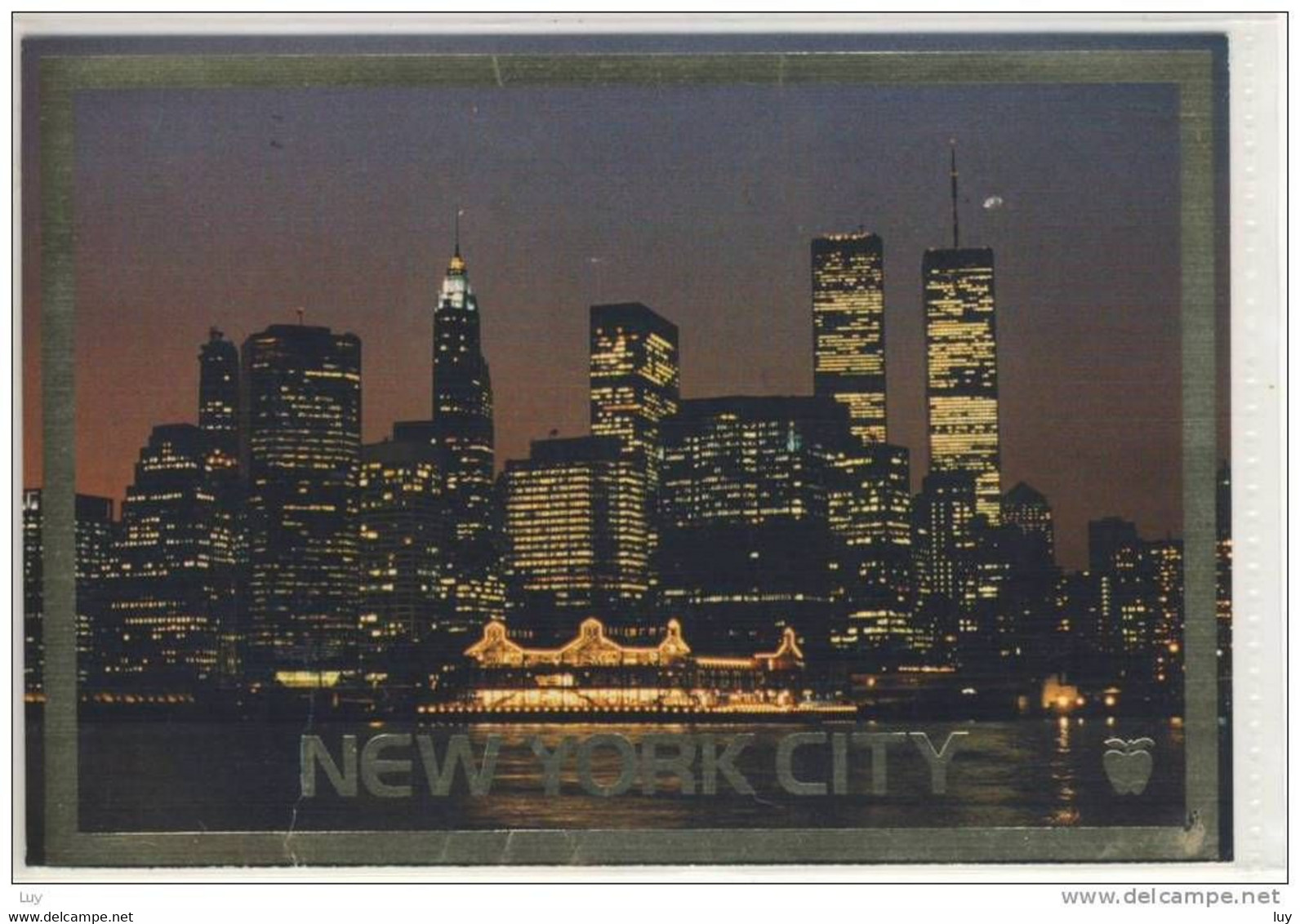 NEW YORK CITY - World Trade Center And Skyline Of Manhattan, Night View - Ca 1975  PU - World Trade Center