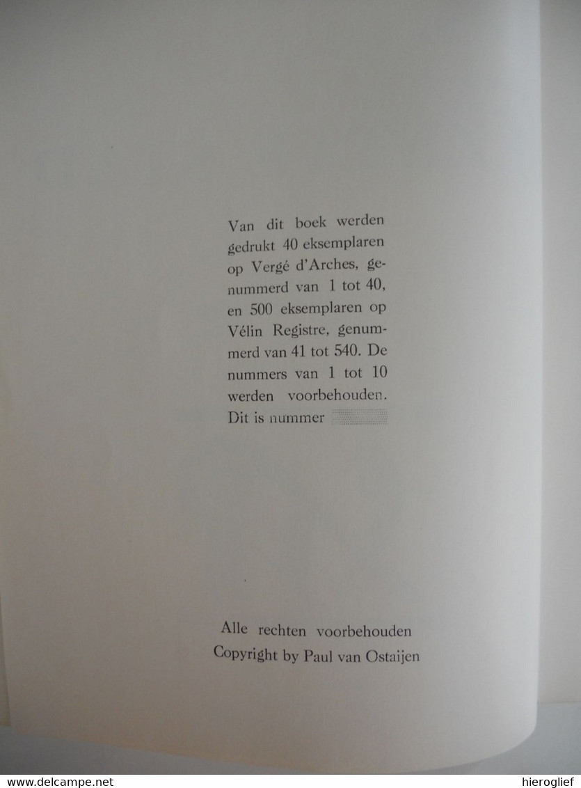 BEZETTE STAD Door Paul Van Ostaijen Antwerpen Onveranderde Fotografische Herdruk 1973 - Poetry