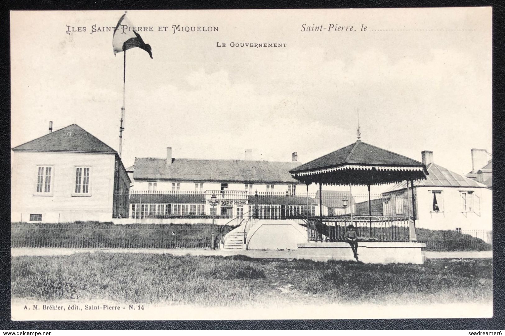 Carte Postale Originale De Saint-Pierre Et Miquelon 1900/1920 "Le Gouvernement" TTB - Saint-Pierre-et-Miquelon