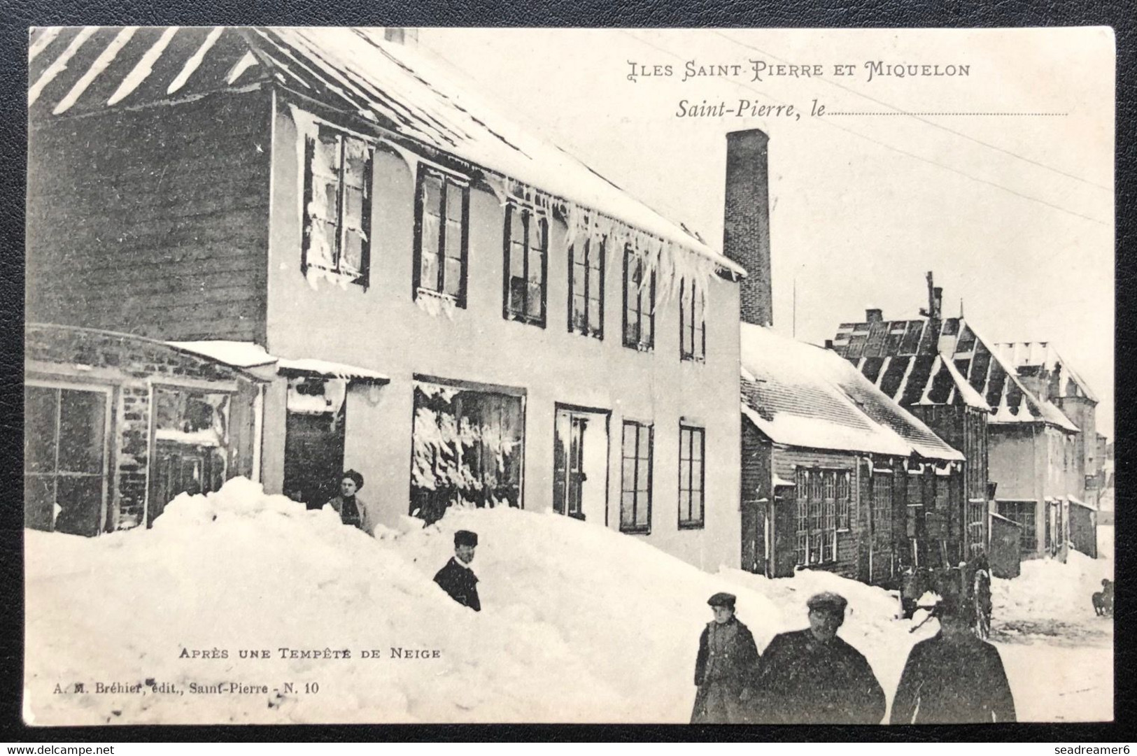 Carte Postale Originale De Saint-Pierre Et Miquelon 1900/1920 "Après Une Tempete De Neige" TTB - Saint-Pierre-et-Miquelon