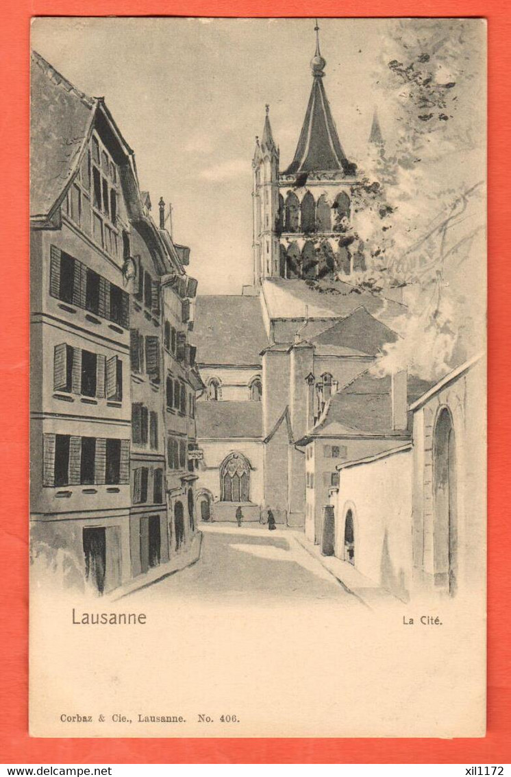 ZOY-27  Lausanne La Cité. Corbaz 406. Circulé 1907 - Lausanne