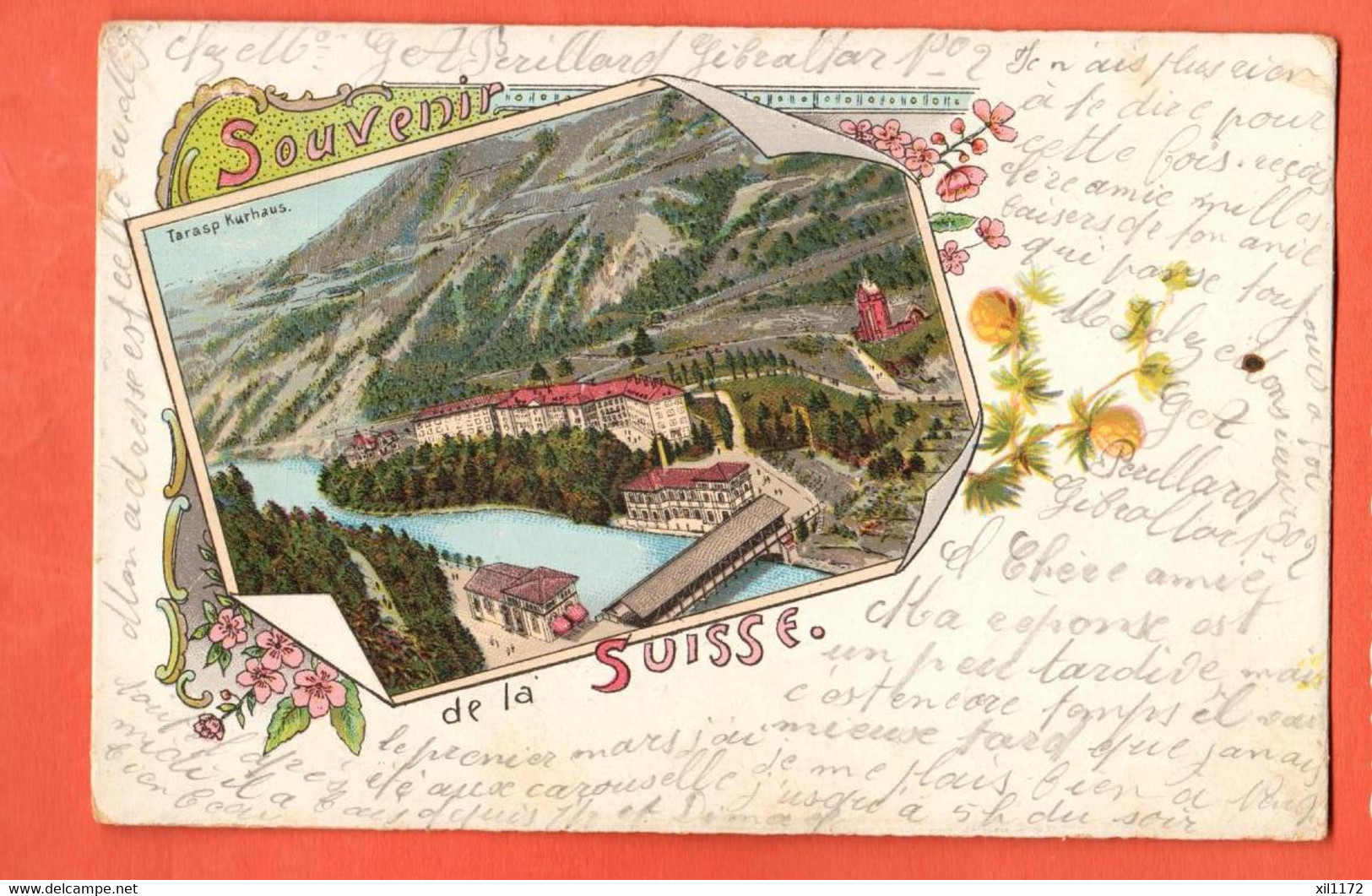 ZOY-31 SELTEN Souvenir De La Suisse. Gruss. Kurhaus Tarasp. Litho. Pionier. Gelaufen 1901 - Tarasp