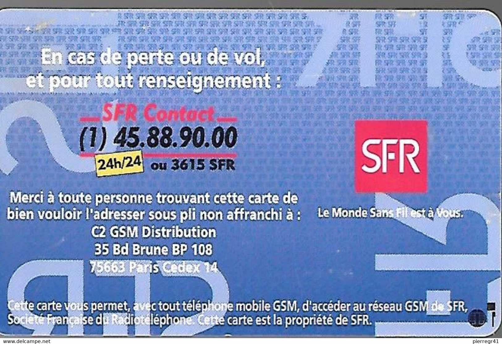 CARTE²-GSM-SFR-PUCE B-SFR-SF3B-SD--V° Logo Bull-et Inovatron -TBE - Mobicartes (GSM/SIM)