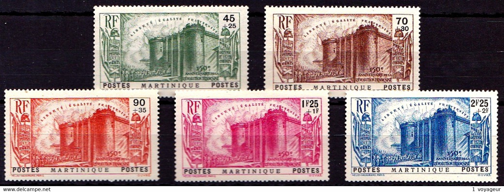 MARTINIQUE - 170 / 174 - 150° Anniversaire De La Révolution - Complet 5 Valeurs - Neufs N* - Très Beaux - Nuevos