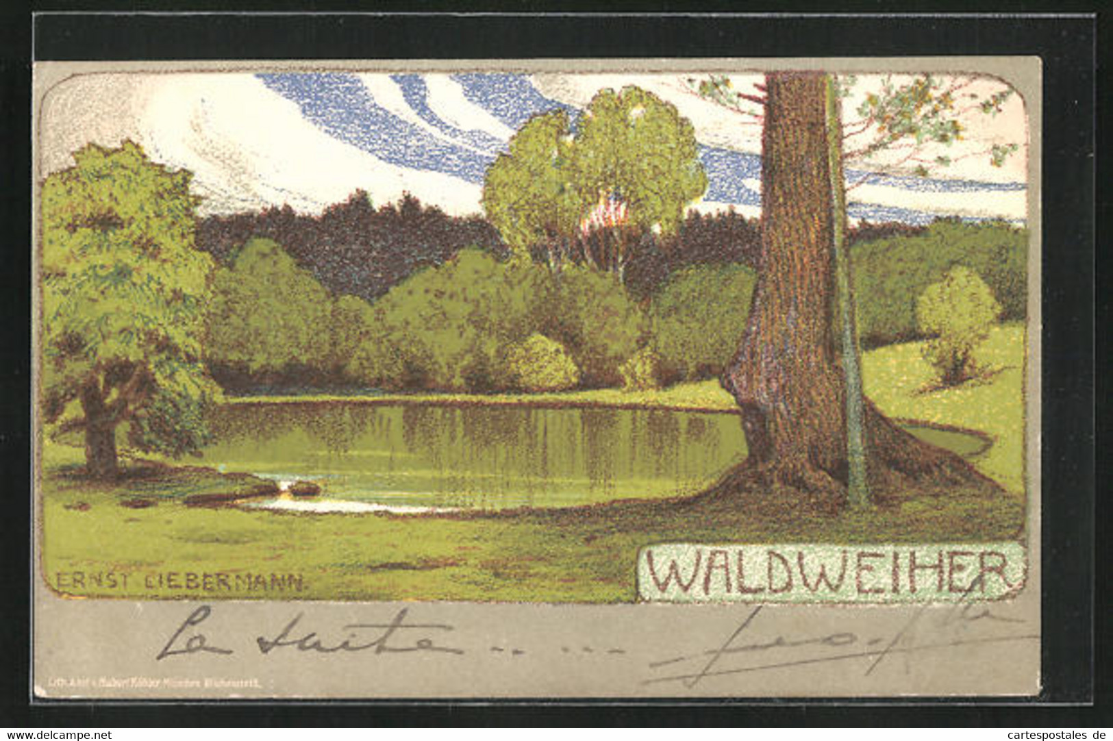 Künstler-AK Ernst Liebermann: Partie Beim Waldweiher - Liebermann, Ernst