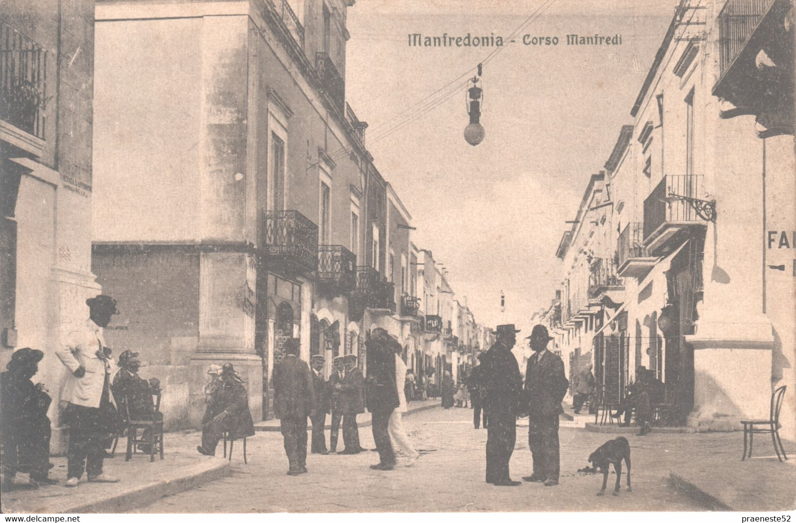 Foggia--bellissima Cartolina Di Manfredonia-corso Manfredi-viaggiata 1917 -di 107 - Manfredonia