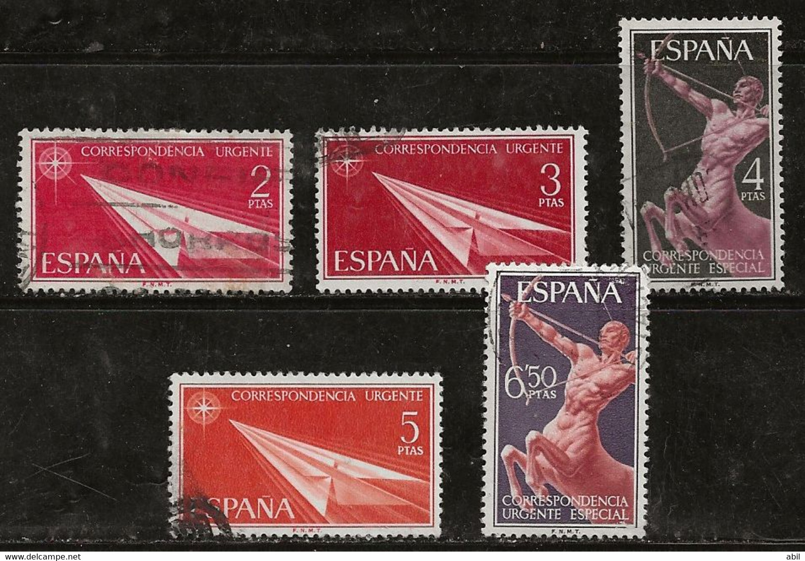 Espagne 1956-1966 N° Y&T : EX. 31 à 35 Obl. - Correo Urgente