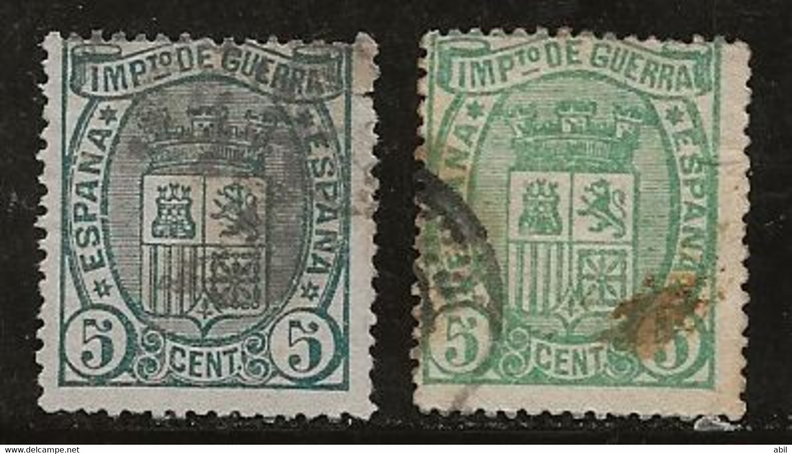 Espagne 1875 N° Y&T : IG. 3 Et 3a Obl. - Tasse Di Guerra