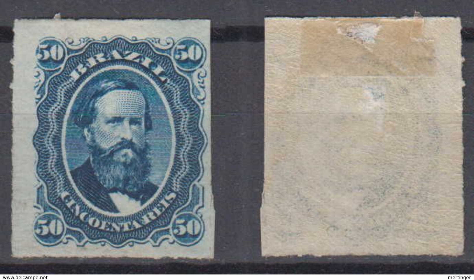 Brazil Brasil Mi# 32 * Mint 50R Dom Pedro 1876 - Unused Stamps