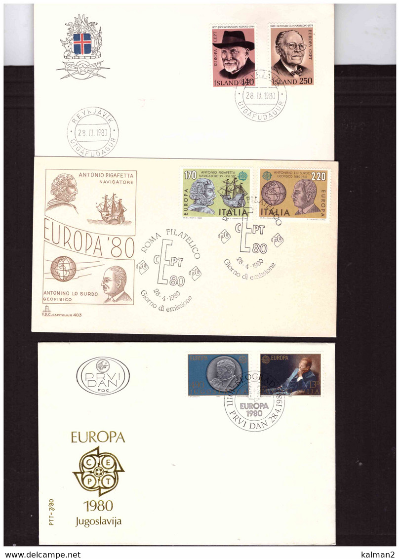 EUROPA CEPT  1980   /   FDC  ANNATA COMPLETA