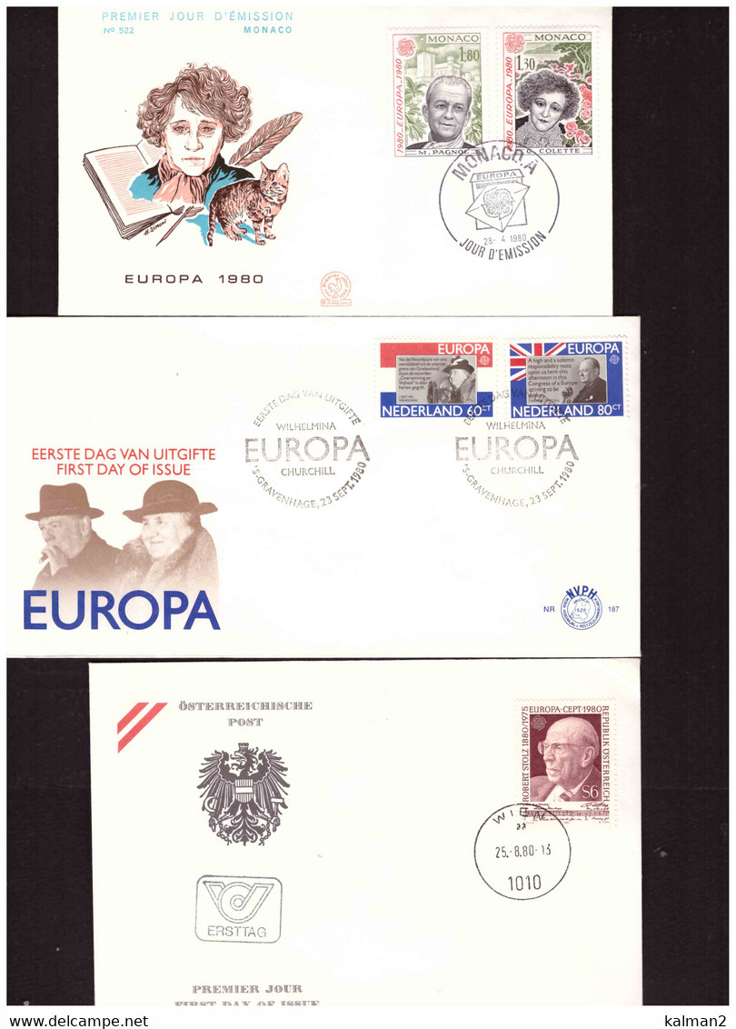 EUROPA CEPT  1980   /   FDC  ANNATA COMPLETA