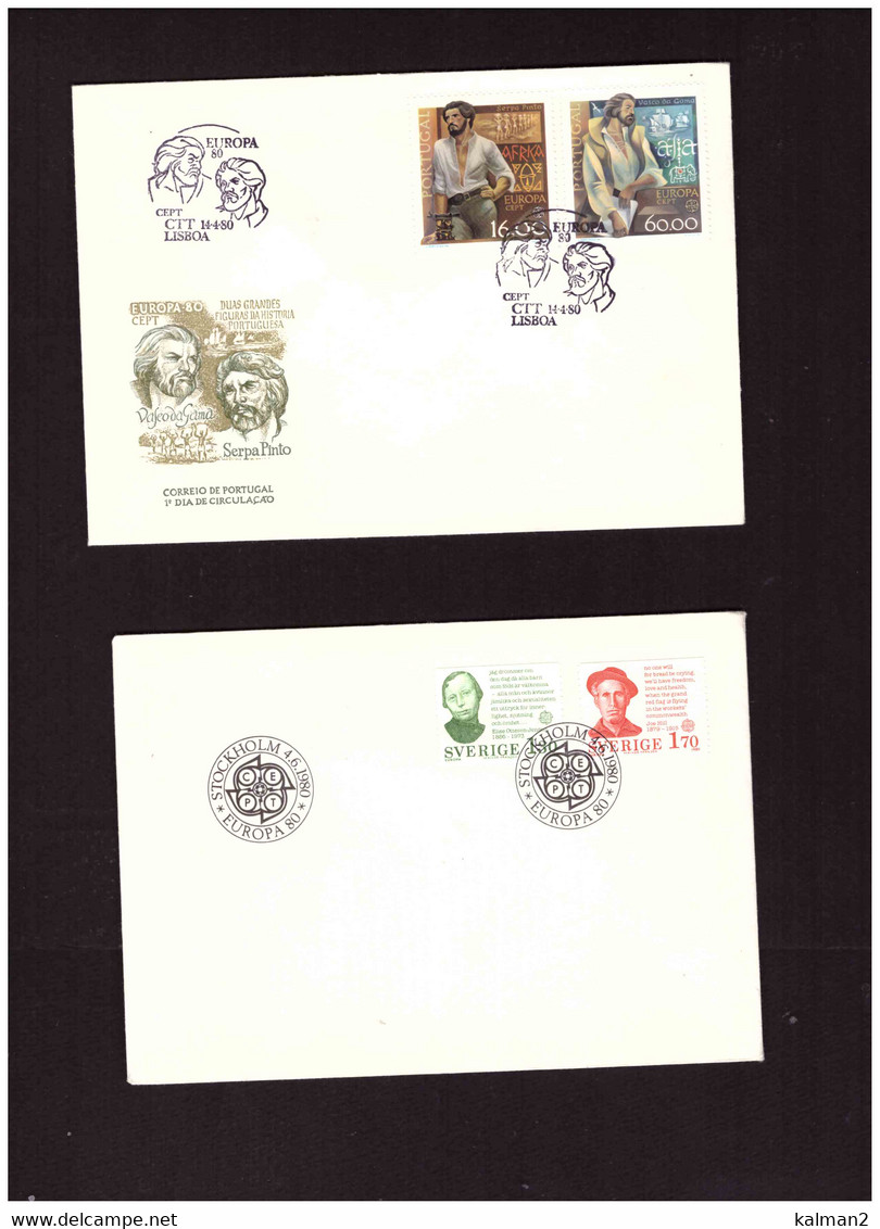 EUROPA CEPT  1980   /   FDC  ANNATA COMPLETA