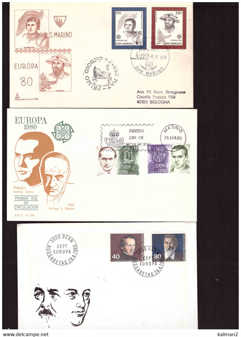 EUROPA CEPT  1980   /   FDC  ANNATA COMPLETA