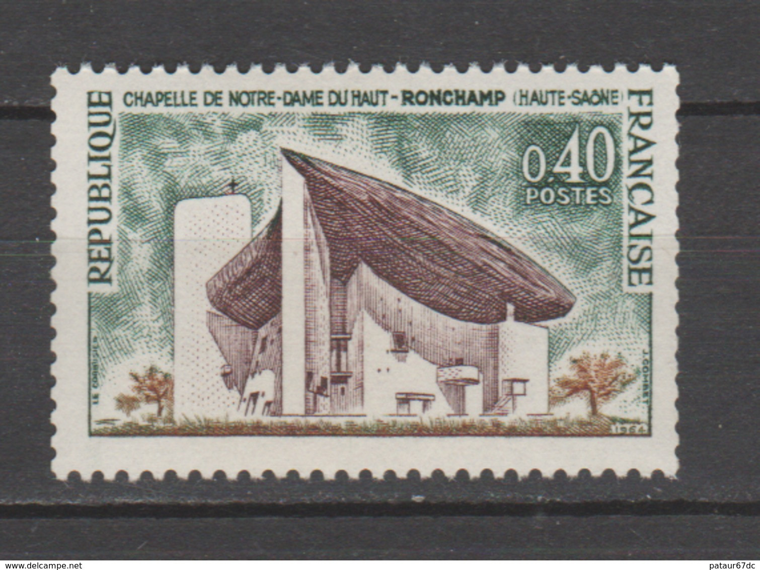 FRANCE / 1965 / Y&T N° 1435a ** : "Touristique" (Chapelle De Ronchamp (de Roulette Sans N°) Haute-Saône) X 1 - Nuevos