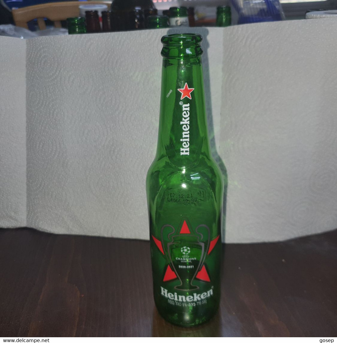 Heineken beer UEFA.,Champions league 2020-2021 330 ml empty bottle Israel. 