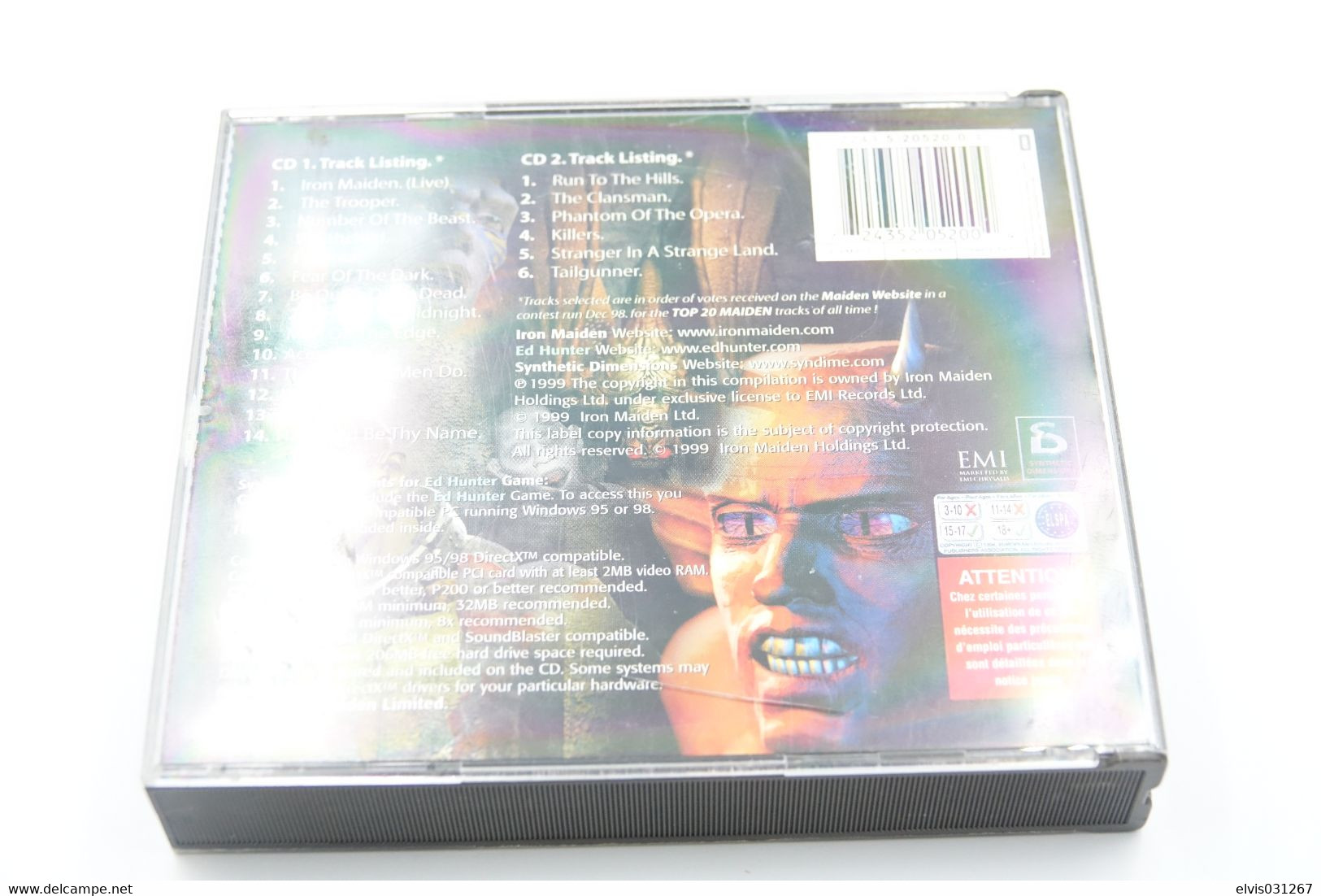 PERSONAL COMPUTER PC GAME : CD IRON MAIDEN ED HUNTER - MUSIC - ULTRA RARE - TMF - Jeux PC