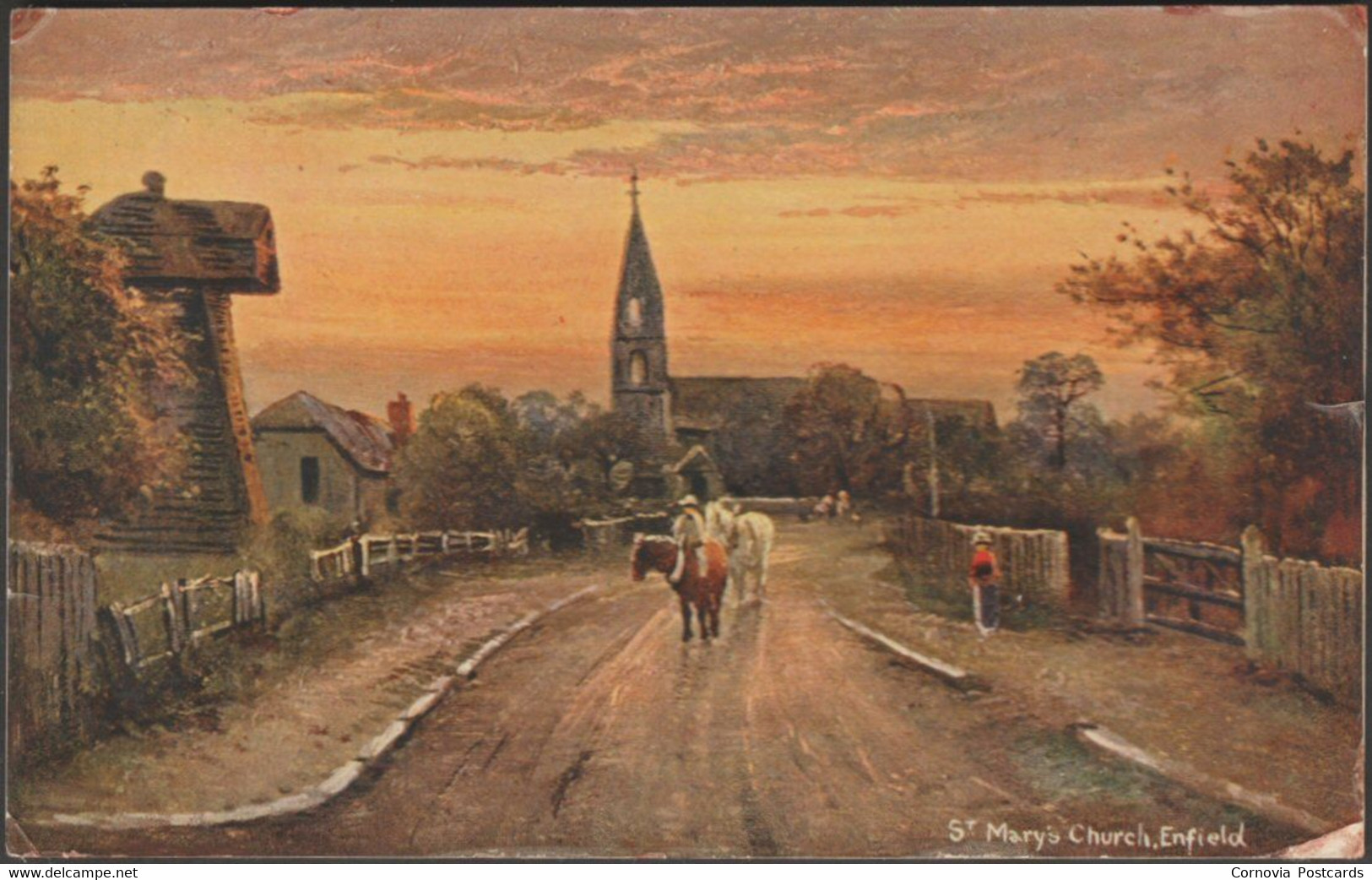 St Mary's Church, Enfield, Middlesex, C.1905-10 - Hildesheimer Postcard - Middlesex