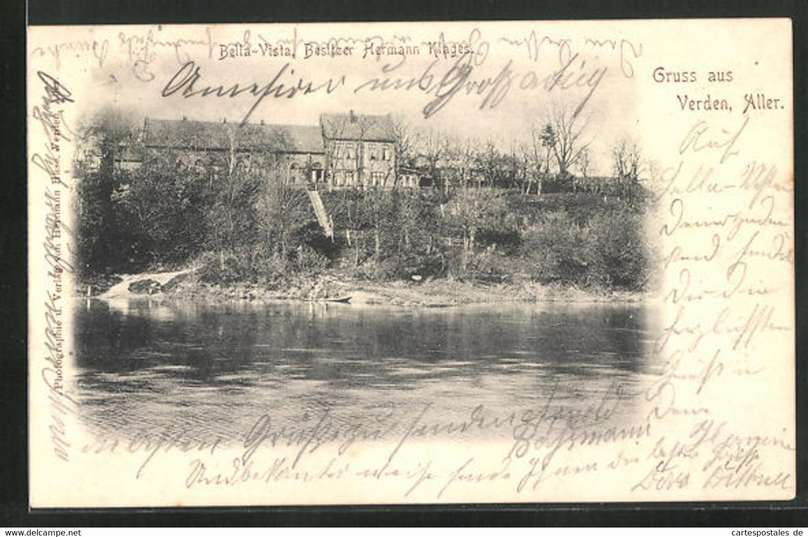 AK Verden / Aller, Gasthaus Bella-Vista, Besitzer Hermann Klages - Verden