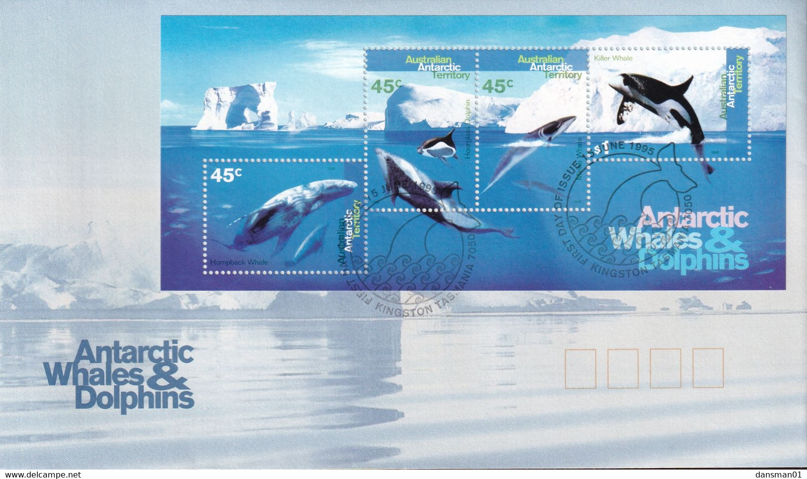 Australian Antarctic Territory 1995 Whales SC L97a  FDC - FDC