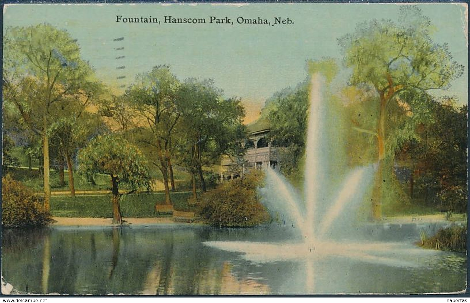 Fountain, Hanscom Park, Omaha, Neb. - Posted 1911 - Omaha