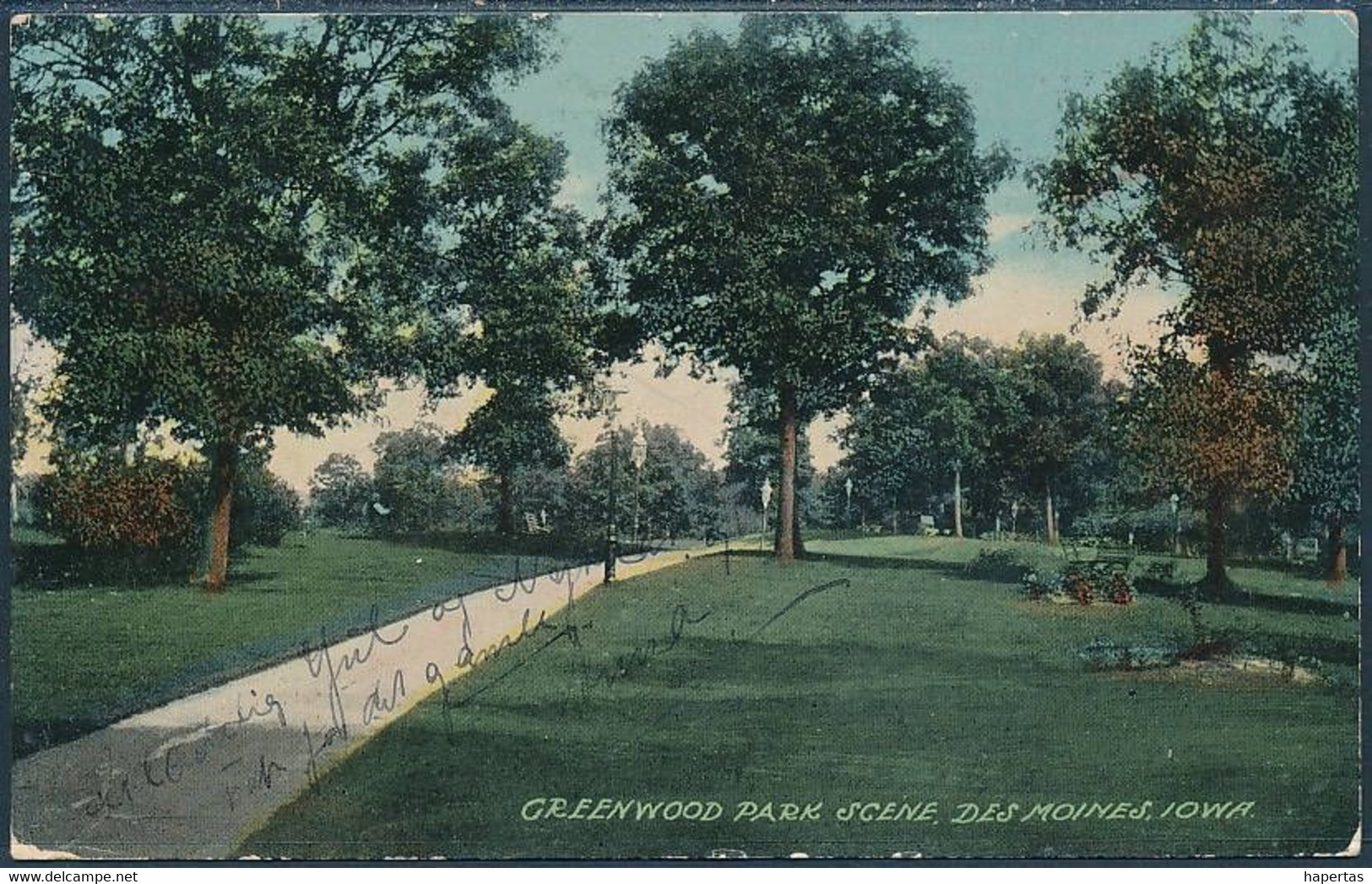 Greenwood Park Scene, Des Moines, Iowa - Posted 1911 - Des Moines