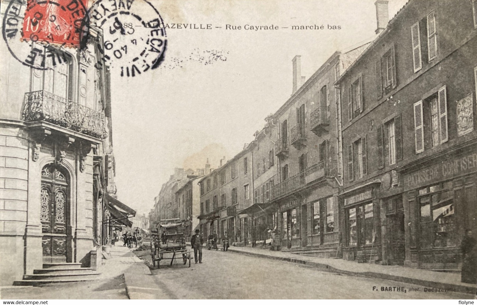 Decazeville - La Rue Cayrade - Le Marché Bas - Pâtisserie Confiserie - Commerces Magasins - Decazeville