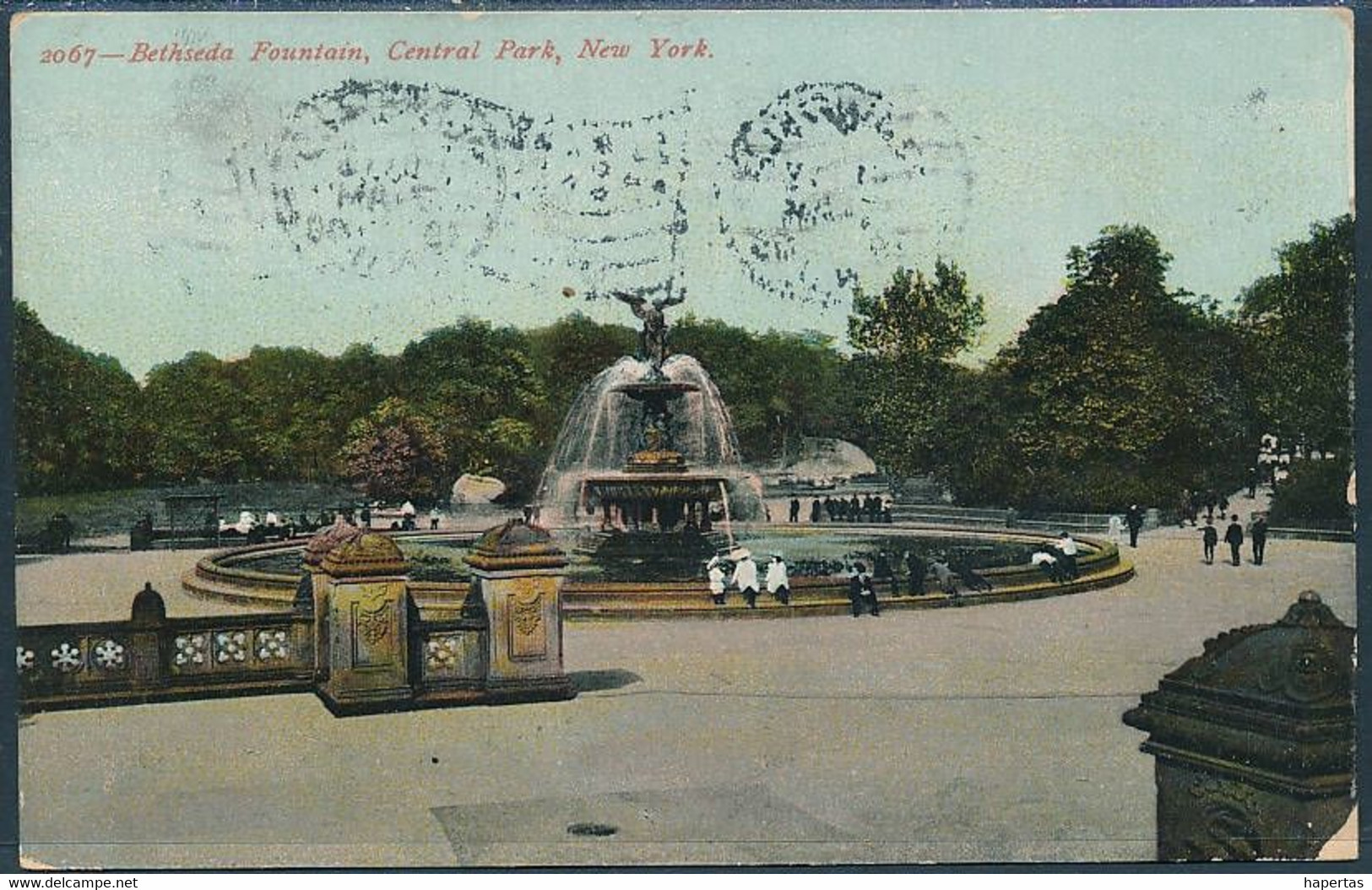 Bethesda Fountain, Central Park, New York City - Posted 1908 - Central Park